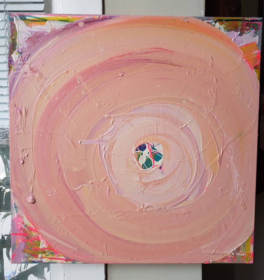 Wheel of Fortune, 24 by 24 inches, Mixed Media on Canvas, Available for Purchase