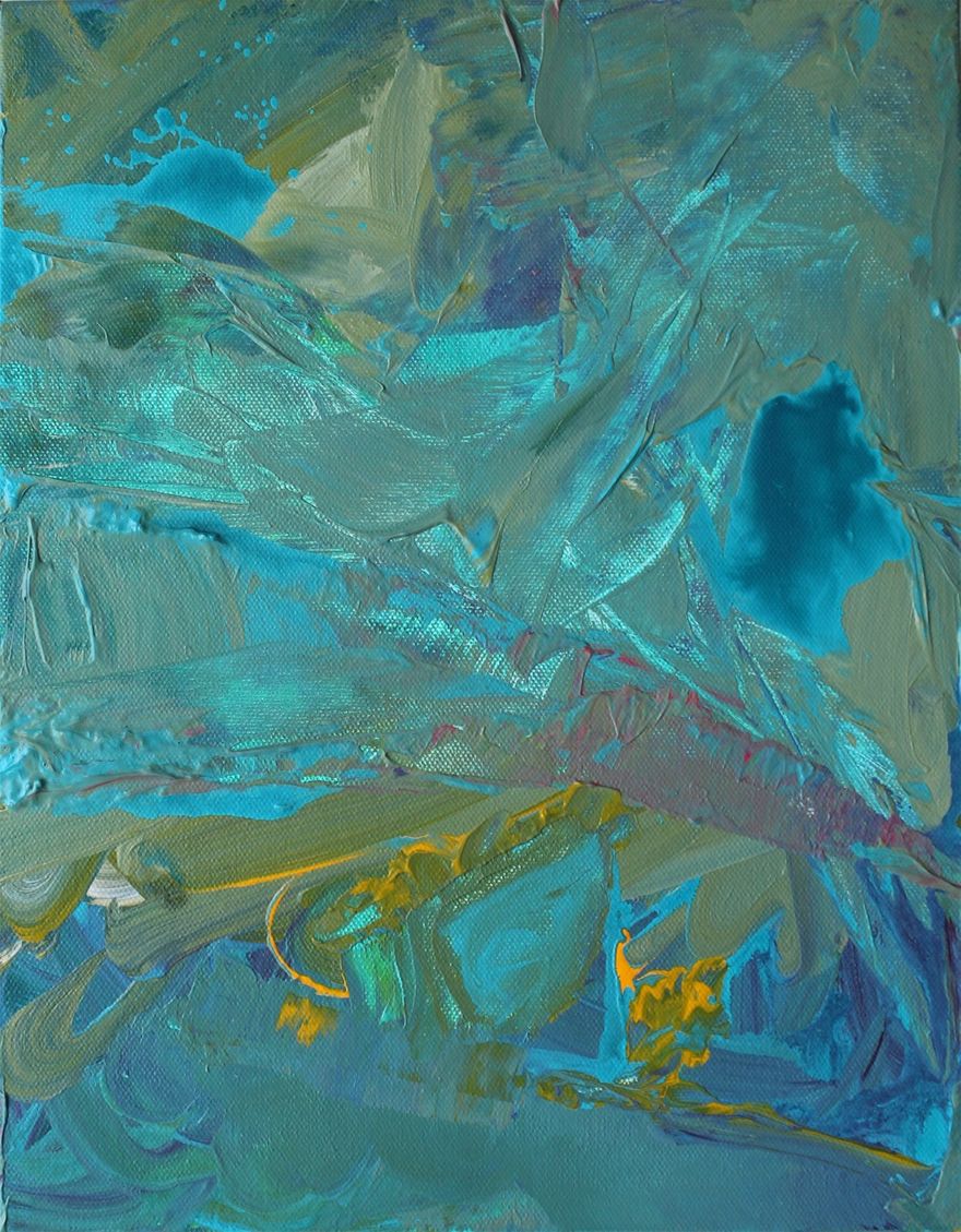 Lite Blues, 11 by 14 inches, Acrylic on Canvas, Private Collection
