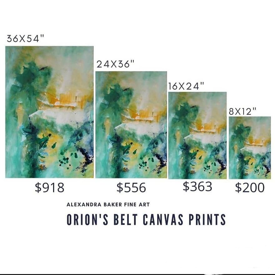 Orion's Belt Canvas Prints. Shipping not included in pricing & dependant on size.